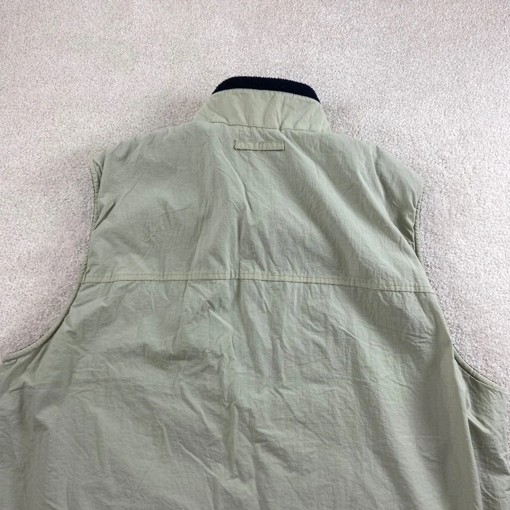 Vintage Abercrombie & Fitch Vest Mens XL Beige Fleece Lined Nylon Utility 90's
